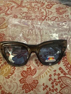Ryan Simkhai Brown Polarized Cat-Eye Sunglasses